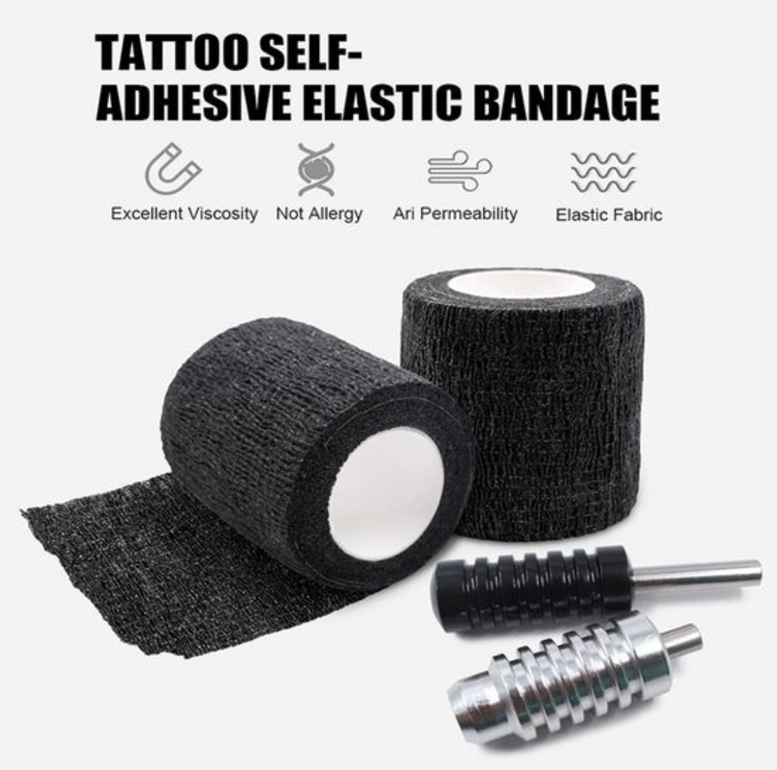 Cohesive bandages black(size: 2inch x 5 yds)